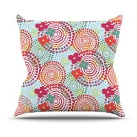 26 by 26 Kess InHouse Julia Grifol Green Flowers Teal Throw Pillow 26 by 26 Kess InHouse Julia Grifol Green Flowers Teal Throw Pillow
